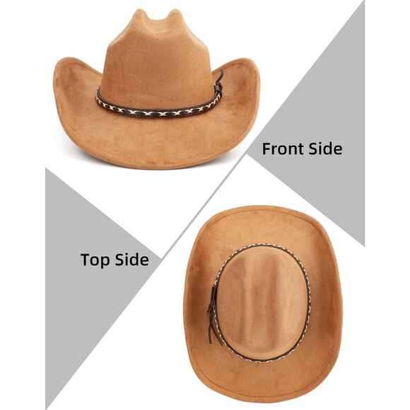 9893 Western Cowboy Hat For Women And Men, Unisex Big Wide Brim Felt Hats main image 7